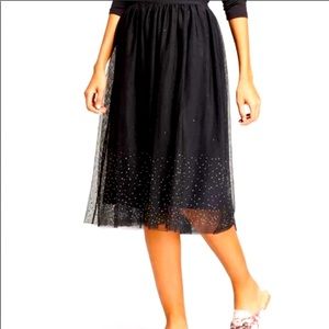 A New Day Black Midi Tulle Skirt NWT